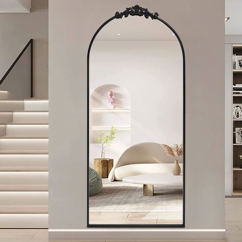 Black carved arch - black, floor