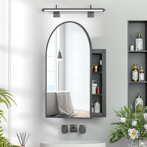Arched bathroom mirror cabinet - arched,