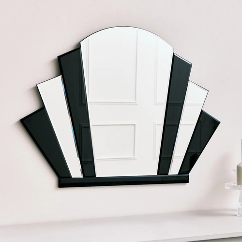Black glass art deco arch - glass,