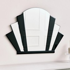 Black Glass Art Deco Arch Fan